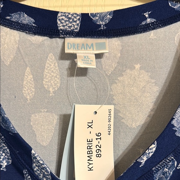 LuLaRoe Dream Collection Navy and White Nightgown - Picture 2 of 5